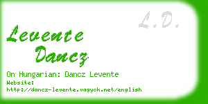 levente dancz business card